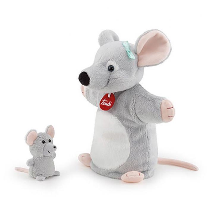 Handpop muis met baby